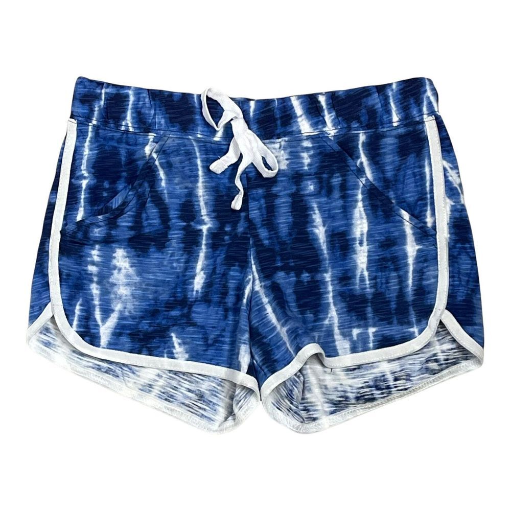Justice Active Girls Shorts Size 10 Blue Tie Dye Drawstring Athletic 2.5" Inseam